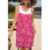 imageEkouaer Women Summer Casual Sleeveless Rompers Spaghetti Strap Shorts Overalls Boho Floral Outfits 2025 Jumpsuit With PocketsRed Floral Print