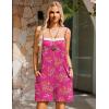 imageEkouaer Women Summer Casual Sleeveless Rompers Spaghetti Strap Shorts Overalls Boho Floral Outfits 2025 Jumpsuit With PocketsRed Floral Print