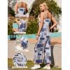 imageEkouaer Womens Casual Sleeveless Jumpsuits Summer Boho Wide Leg Floral Rompers Overalls with PocketsGrey Boho Print