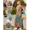 imageEkouaer Womens Casual Sleeveless Jumpsuits Summer Boho Wide Leg Floral Rompers Overalls with PocketsPlant Leaves Floral