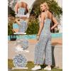 imageEkouaer Womens Casual Sleeveless Jumpsuits Summer Boho Wide Leg Floral Rompers Overalls with PocketsWhite Daisy Floral