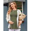 imageEkouaer Womens Maternity Tops Long Sleeve Pregnancy Tunic Blouses Crew Neck Ribbed Shirts Pregnant ClothesArmy Green