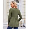 imageEkouaer Womens Maternity Tops Long Sleeve Pregnancy Tunic Blouses Crew Neck Ribbed Shirts Pregnant ClothesArmy Green