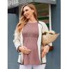 imageEkouaer Womens Maternity Tops Long Sleeve Pregnancy Tunic Blouses Crew Neck Ribbed Shirts Pregnant ClothesBlush Pink