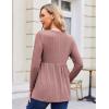 imageEkouaer Womens Maternity Tops Long Sleeve Pregnancy Tunic Blouses Crew Neck Ribbed Shirts Pregnant ClothesBlush Pink