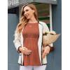 imageEkouaer Womens Maternity Tops Long Sleeve Pregnancy Tunic Blouses Crew Neck Ribbed Shirts Pregnant ClothesCaramel