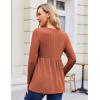 imageEkouaer Womens Maternity Tops Long Sleeve Pregnancy Tunic Blouses Crew Neck Ribbed Shirts Pregnant ClothesCaramel