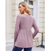imageEkouaer Womens Maternity Tops Long Sleeve Pregnancy Tunic Blouses Crew Neck Ribbed Shirts Pregnant ClothesDark Pink