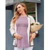 imageEkouaer Womens Maternity Tops Long Sleeve Pregnancy Tunic Blouses Crew Neck Ribbed Shirts Pregnant ClothesDark Pink