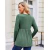 imageEkouaer Womens Maternity Tops Long Sleeve Pregnancy Tunic Blouses Crew Neck Ribbed Shirts Pregnant ClothesEvergreen