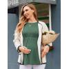 imageEkouaer Womens Maternity Tops Long Sleeve Pregnancy Tunic Blouses Crew Neck Ribbed Shirts Pregnant ClothesEvergreen