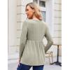 imageEkouaer Womens Maternity Tops Long Sleeve Pregnancy Tunic Blouses Crew Neck Ribbed Shirts Pregnant ClothesLight Brown