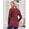 imageEkouaer Womens Maternity Tops Long Sleeve Pregnancy Tunic Blouses Crew Neck Ribbed Shirts Pregnant ClothesWine Red