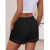 imageEkouaer Womens Pajama Shorts Casual Summer Sleep Shorts Cute Printed Lounge Pj Bottoms with Drawstring ampamp PocketsBlack