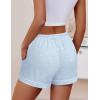 imageEkouaer Womens Pajama Shorts Casual Summer Sleep Shorts Cute Printed Lounge Pj Bottoms with Drawstring ampamp PocketsBlue Star