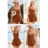 imageEkouaer Womens Summer Sleeveless Workout Rompers Athletic Jumpsuit Double Lined Shorts One Piece Gym Yoga Clothes XSXLBrown
