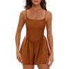 imageEkouaer Womens Summer Sleeveless Workout Rompers Athletic Jumpsuit Double Lined Shorts One Piece Gym Yoga Clothes XSXLBrown