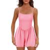 imageEkouaer Womens Summer Sleeveless Workout Rompers Athletic Jumpsuit Double Lined Shorts One Piece Gym Yoga Clothes XSXLPink