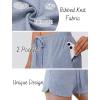 imageEkouaer Womens Waffle Knit Pajama Shorts Soft Drawstring Lounge bottoms Casual Workout Shorts with PocketsBlack