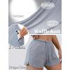 imageEkouaer Womens Waffle Knit Pajama Shorts Soft Drawstring Lounge bottoms Casual Workout Shorts with PocketsLight Green
