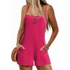 imageEkouaer Women Summer Casual Sleeveless Rompers Spaghetti Strap Shorts Overalls Boho Floral Outfits 2025 Jumpsuit With PocketsRose