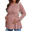 imageEkouaer Womens Maternity Tops Long Sleeve Pregnancy Tunic Blouses Crew Neck Ribbed Shirts Pregnant ClothesBlush Pink