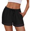 imageEkouaer Womens Pajama Shorts Casual Summer Sleep Shorts Cute Printed Lounge Pj Bottoms with Drawstring ampamp PocketsBlack