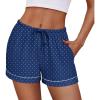 imageEkouaer Womens Pajama Shorts Casual Summer Sleep Shorts Cute Printed Lounge Pj Bottoms with Drawstring ampamp PocketsBlue Dots