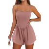 imageEkouaer Womens Summer Sleeveless Workout Rompers Athletic Jumpsuit Double Lined Shorts One Piece Gym Yoga Clothes XSXLDark Pink