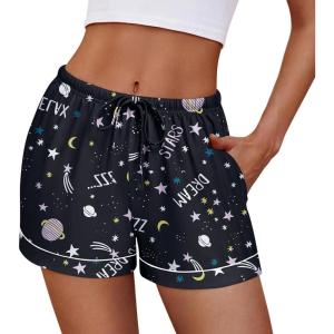 imageEkouaer Womens Pajama Shorts Casual Summer Sleep Shorts Cute Printed Lounge Pj Bottoms with Drawstring ampamp PocketsPlanet