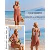 imageEkouaer Rompers for Women Summer Casual Sleeveless Spaghetti Strap Jumpsuit Ribbed Shorts Overalls with PocketsCaramel