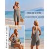 imageEkouaer Rompers for Women Summer Casual Sleeveless Spaghetti Strap Jumpsuit Ribbed Shorts Overalls with PocketsCoffee Brown