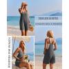 imageEkouaer Rompers for Women Summer Casual Sleeveless Spaghetti Strap Jumpsuit Ribbed Shorts Overalls with PocketsDark Grey