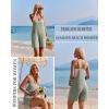 imageEkouaer Rompers for Women Summer Casual Sleeveless Spaghetti Strap Jumpsuit Ribbed Shorts Overalls with PocketsLight Green