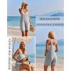 imageEkouaer Rompers for Women Summer Casual Sleeveless Spaghetti Strap Jumpsuit Ribbed Shorts Overalls with PocketsLight Grey