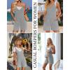 imageEkouaer Rompers for Women Summer Casual Sleeveless Spaghetti Strap Jumpsuit Ribbed Shorts Overalls with PocketsLight Grey
