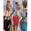 imageEkouaer Summer Rompers for Women 2025 Short Sleeve Oversized Reversible Baggy Tshirt Romper Jumpsuit Outfits with PocketsBlack