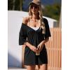 imageEkouaer Summer Rompers for Women 2025 Short Sleeve Oversized Reversible Baggy Tshirt Romper Jumpsuit Outfits with PocketsBlack