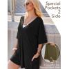 imageEkouaer Summer Rompers for Women 2025 Short Sleeve Oversized Reversible Baggy Tshirt Romper Jumpsuit Outfits with PocketsBlack