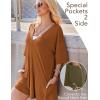 imageEkouaer Summer Rompers for Women 2025 Short Sleeve Oversized Reversible Baggy Tshirt Romper Jumpsuit Outfits with PocketsCaramel