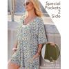 imageEkouaer Summer Rompers for Women 2025 Short Sleeve Oversized Reversible Baggy Tshirt Romper Jumpsuit Outfits with PocketsFloral White