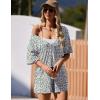 imageEkouaer Summer Rompers for Women 2025 Short Sleeve Oversized Reversible Baggy Tshirt Romper Jumpsuit Outfits with PocketsFloral White