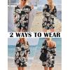 imageEkouaer Summer Rompers for Women 2025 Short Sleeve Oversized Reversible Baggy Tshirt Romper Jumpsuit Outfits with PocketsLeaves Black Khaki