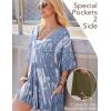 imageEkouaer Summer Rompers for Women 2025 Short Sleeve Oversized Reversible Baggy Tshirt Romper Jumpsuit Outfits with PocketsTie Dye Blue