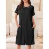 imageEkouaer Women Zipper Robe Short Waffle Knit Bathrobe Lightweight Housecoat Soft Knee Length Loungewear with Pockets SXXXLBlack