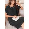 imageEkouaer Women Zipper Robe Short Waffle Knit Bathrobe Lightweight Housecoat Soft Knee Length Loungewear with Pockets SXXXLBlack