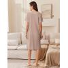 imageEkouaer Women Zipper Robe Short Waffle Knit Bathrobe Lightweight Housecoat Soft Knee Length Loungewear with Pockets SXXXLKhaki