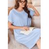 imageEkouaer Women Zipper Robe Short Waffle Knit Bathrobe Lightweight Housecoat Soft Knee Length Loungewear with Pockets SXXXLLight Blue