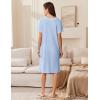 imageEkouaer Women Zipper Robe Short Waffle Knit Bathrobe Lightweight Housecoat Soft Knee Length Loungewear with Pockets SXXXLLight Blue