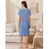 imageEkouaer Women Zipper Robe Short Waffle Knit Bathrobe Lightweight Housecoat Soft Knee Length Loungewear with Pockets SXXXLNavy Blue